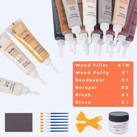 Wood Furniture Repair Kit - 18 Colors Wood Filler Hardwood Laminate Vinyl Floor Repair Kit Wood Putty Cabinet Touch Up Kit - Cover Scratches, Stains, Holes for Table, Door, Veneer, Cherry, Walnut Quick Pick Grocers