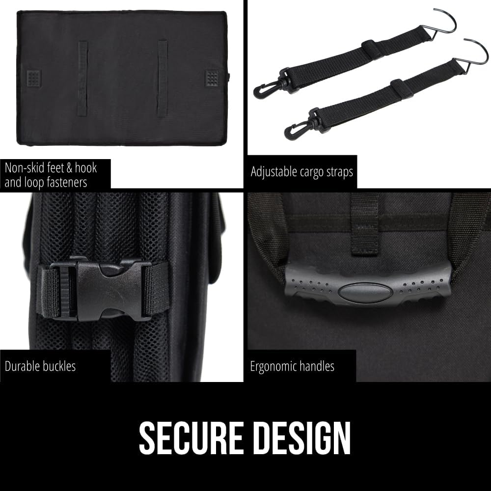 GORILLA GRIP Trunk Organizer for SUV and Cars, Large Capacity Collapsible Car Trunk Storage Organizer, Heavy Duty Car Accessories, Gifts for Mom and Dad, Slip & Water Resistant Multi Compartment Quick Pick Grocers