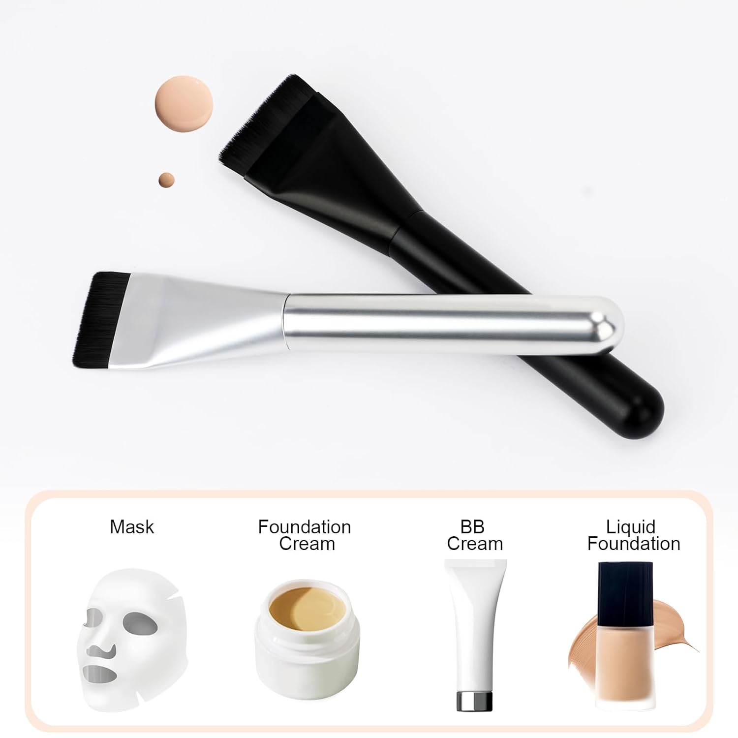 Flat Foundation Brush,Korean Makeup Brush Spatula Facial Brush for Liquid Foundation,Premium Face Makeup Brush for Blending Cream Quick Pick Grocers
