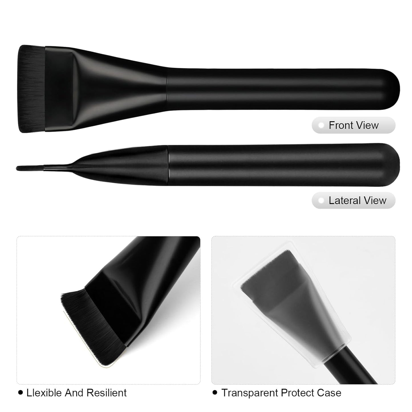 Flat Foundation Brush,Korean Makeup Brush Spatula Facial Brush for Liquid Foundation,Premium Face Makeup Brush for Blending Cream Quick Pick Grocers