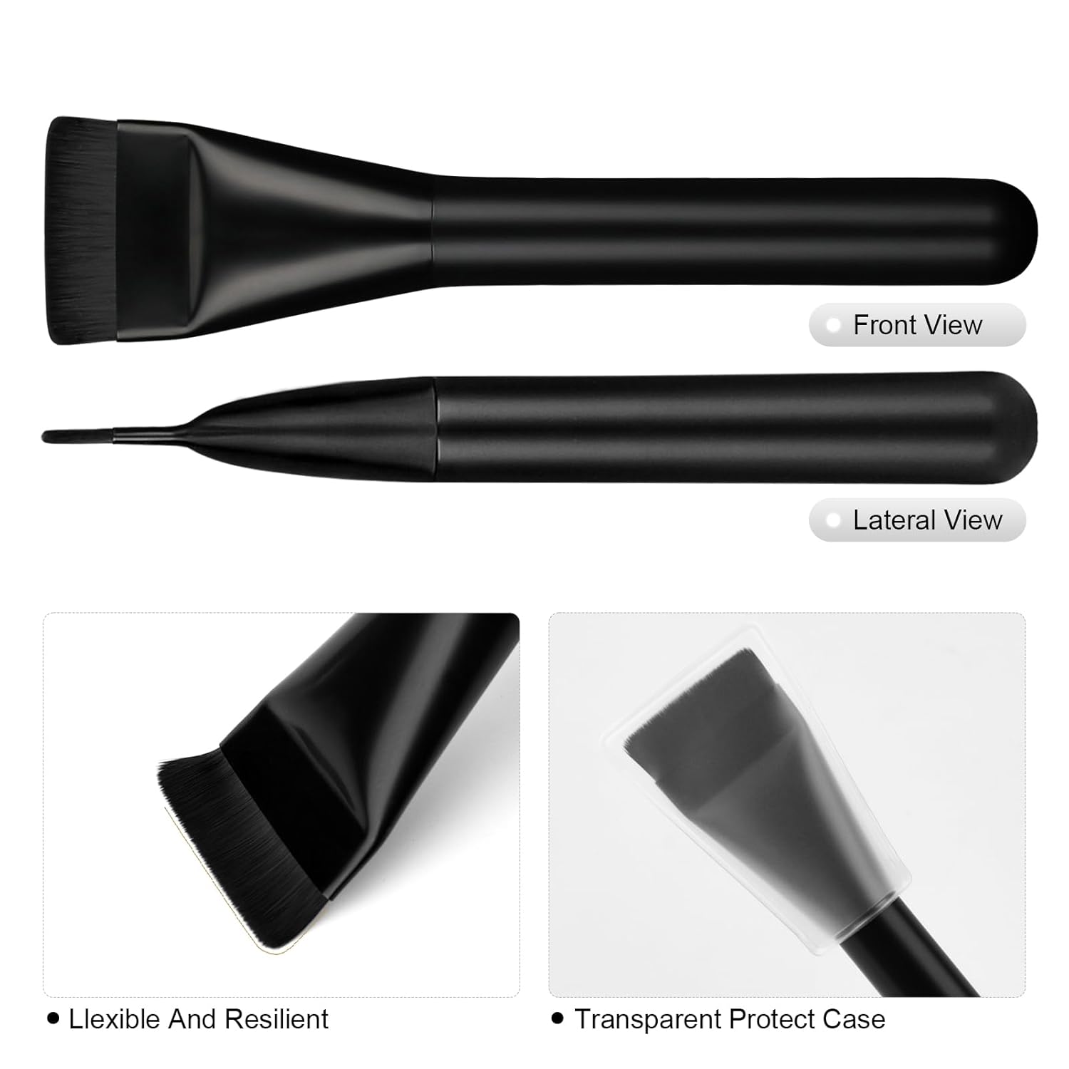 Flat Foundation Brush,Korean Makeup Brush Spatula Facial Brush for Liquid Foundation,Premium Face Makeup Brush for Blending Cream Quick Pick Grocers