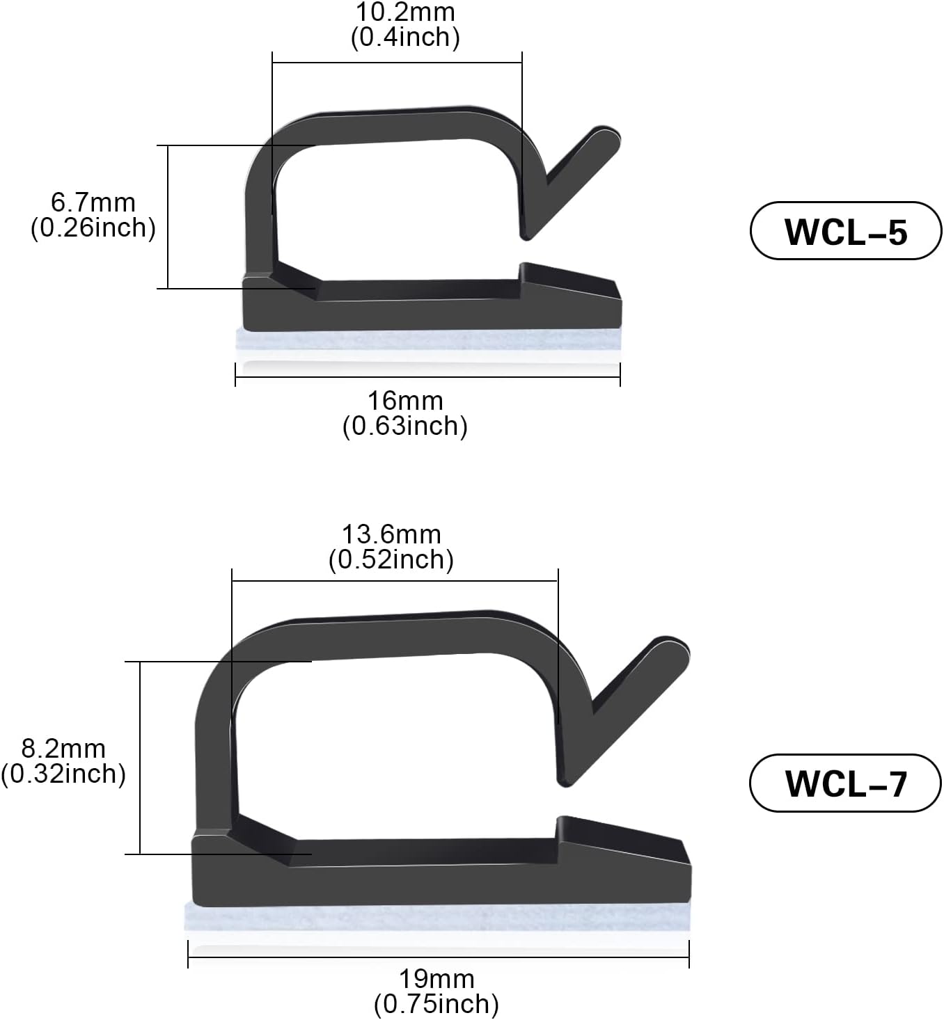 XHF 3/4” 5/8" Adhesive Cable Wire Clips White 60PCS 120PCS, Cable Staples Outdoor Cable Management Wire Organizer Cord Holder for Under Desk, Car, Wall, TV PC Ethernet Cable Quick Pick Grocers