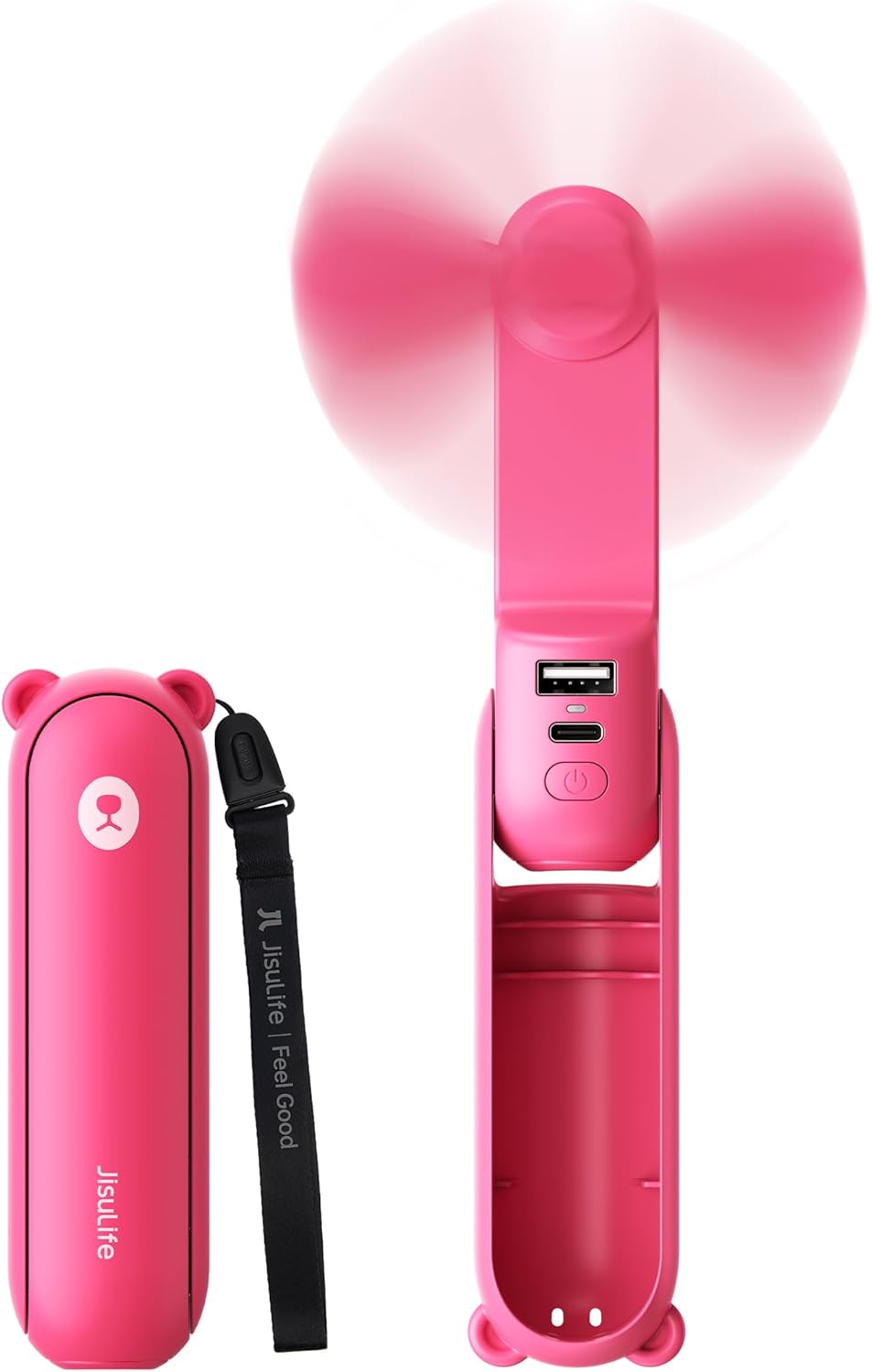 JISULIFE 3 IN 1 Handheld Mini Fan - Portable Fan & Power Bank & Flashlight, 19H Max Cooling, USB Rechargeable, Pocket-Sized for Travel, Cruise, Concerts, Makeup, 2026 Summer Gifts for Women Quick Pick Grocers