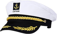 Adult Yacht Captain Hat White Sailor Hat for Women Men Yacht Boat Sailor Captain Cap Marine Admiral Costume Party Cosplay Accessory Quick Pick Grocers