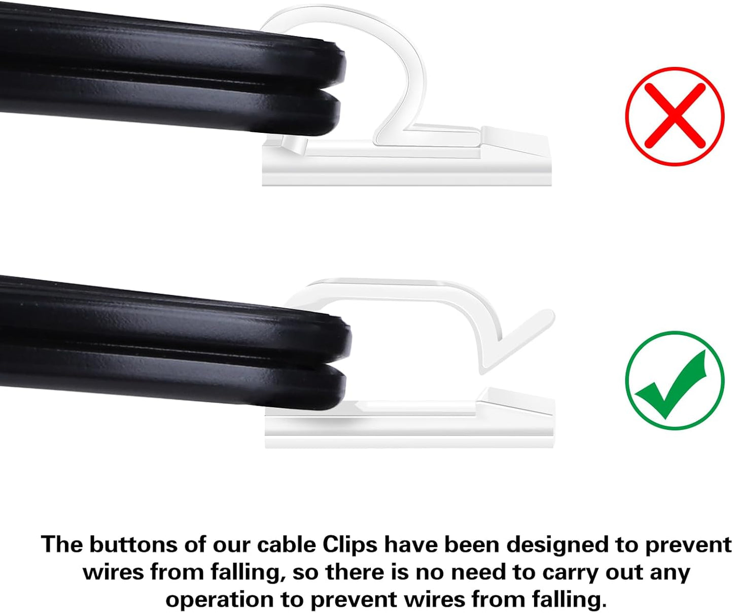 XHF 3/4” 5/8" Adhesive Cable Wire Clips White 60PCS 120PCS, Cable Staples Outdoor Cable Management Wire Organizer Cord Holder for Under Desk, Car, Wall, TV PC Ethernet Cable Quick Pick Grocers