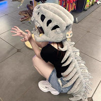 Dinosaur Costume-3D Skeleton Design,Realistic Halloween Dinosaur Skeleton Costume,Themed Skull Cosplay Props Quick Pick Grocers