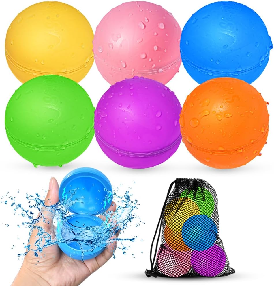 Reusable Water Balloons, Pool Beach Water Toys for Boys and Girls, Summer Toys for Kids Ages 3-12, Magnetic Water Ball for Outdoor Activities Quick Pick Grocers