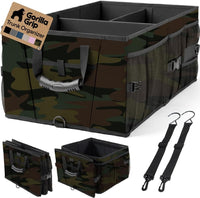 GORILLA GRIP Trunk Organizer for SUV and Cars, Large Capacity Collapsible Car Trunk Storage Organizer, Heavy Duty Car Accessories, Gifts for Mom and Dad, Slip & Water Resistant Multi Compartment Quick Pick Grocers