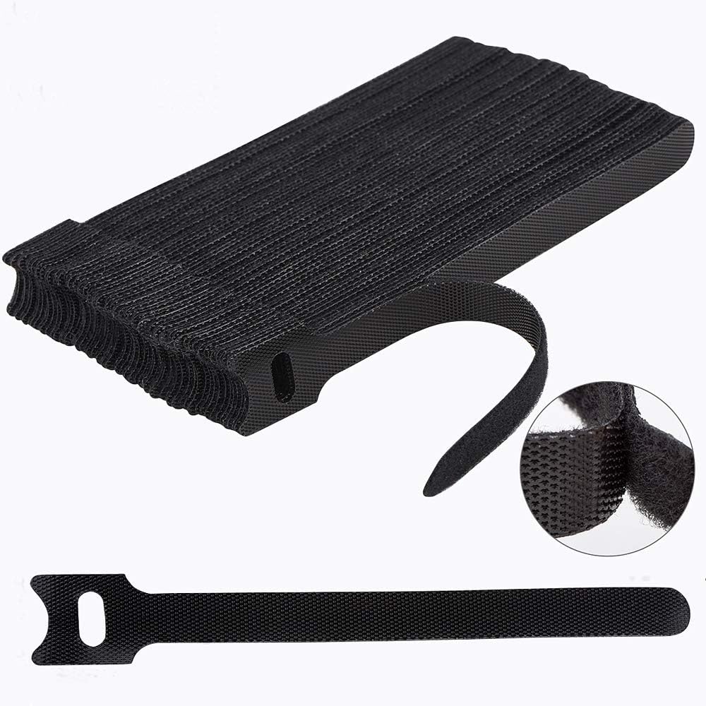 Nettbe Reusable Cable Ties, Adjustable Cord Straps Wire Organizer Cord Wrap and Hook Loop Cable Management Quick Pick Grocers
