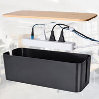 2 Pack Large Cable Management Box – Wooden Style Cord Organizer Box and Cover for TV Wires, Computer, Router, USB Hub and Under Desk Power Strip – Safe ABS Material and Baby-Pets Proof Lock Quick Pick Grocers