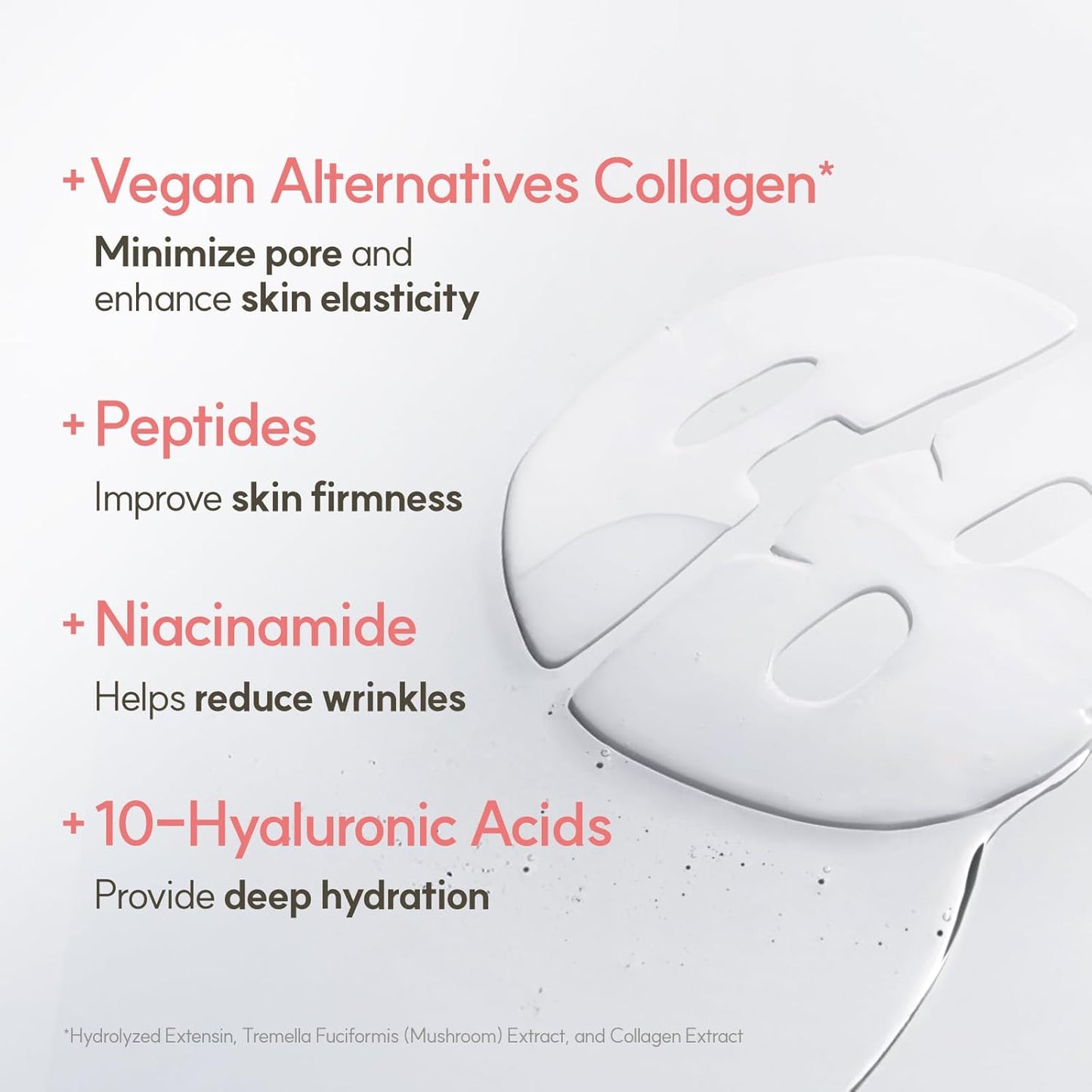THE FACE SHOP Original Vegan Collagen Face Mask, Korean Glass Skin Essential, Peptide Hydrogel Mask for Firming & Skin Elasticity, Moisturizing, 4EA Quick Pick Grocers
