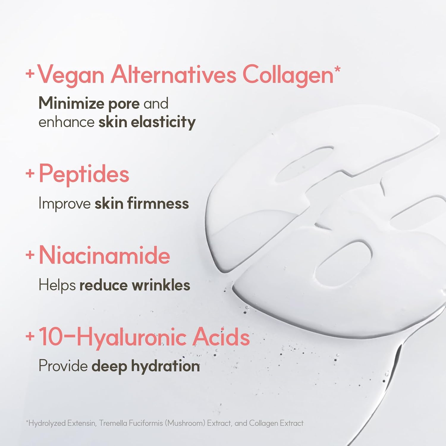 THE FACE SHOP Original Vegan Collagen Face Mask, Korean Glass Skin Essential, Peptide Hydrogel Mask for Firming & Skin Elasticity, Moisturizing, 4EA Quick Pick Grocers