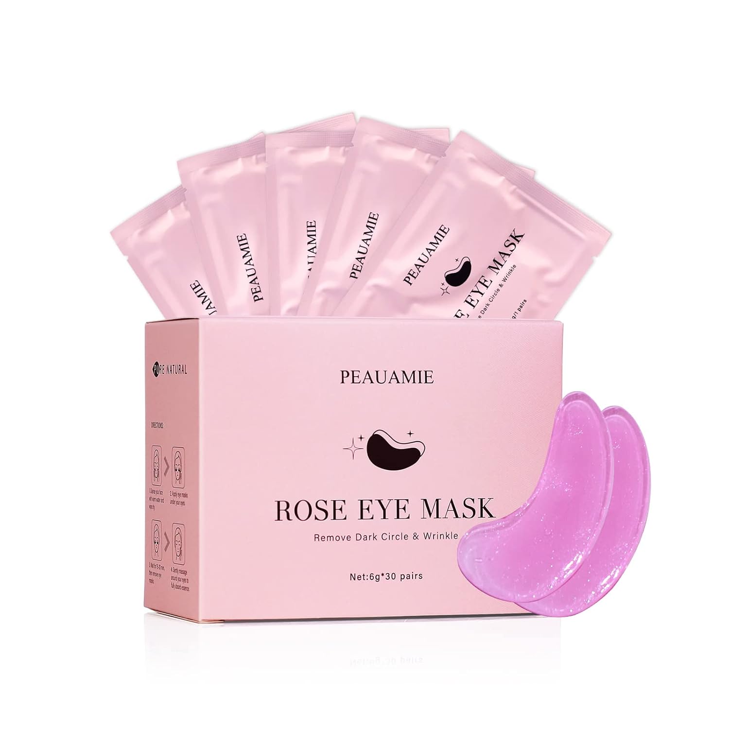 PEAUAMIE Under Eye Patches Collagen and Peptide Eye Mask for Dark Circles and Puffiness,Face Mask Skin Care Products 30 Pairs Quick Pick Grocers