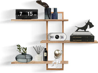 PHOENANCEE 3 Tier Wall Shelves,Decorative Floating Shelf for Wall,Plants Photo Shelf Storage Display Shelving Wood for Living Room Bedroom Kitchen Home Office Decor,Modern,Large,22 Inch Quick Pick Grocers