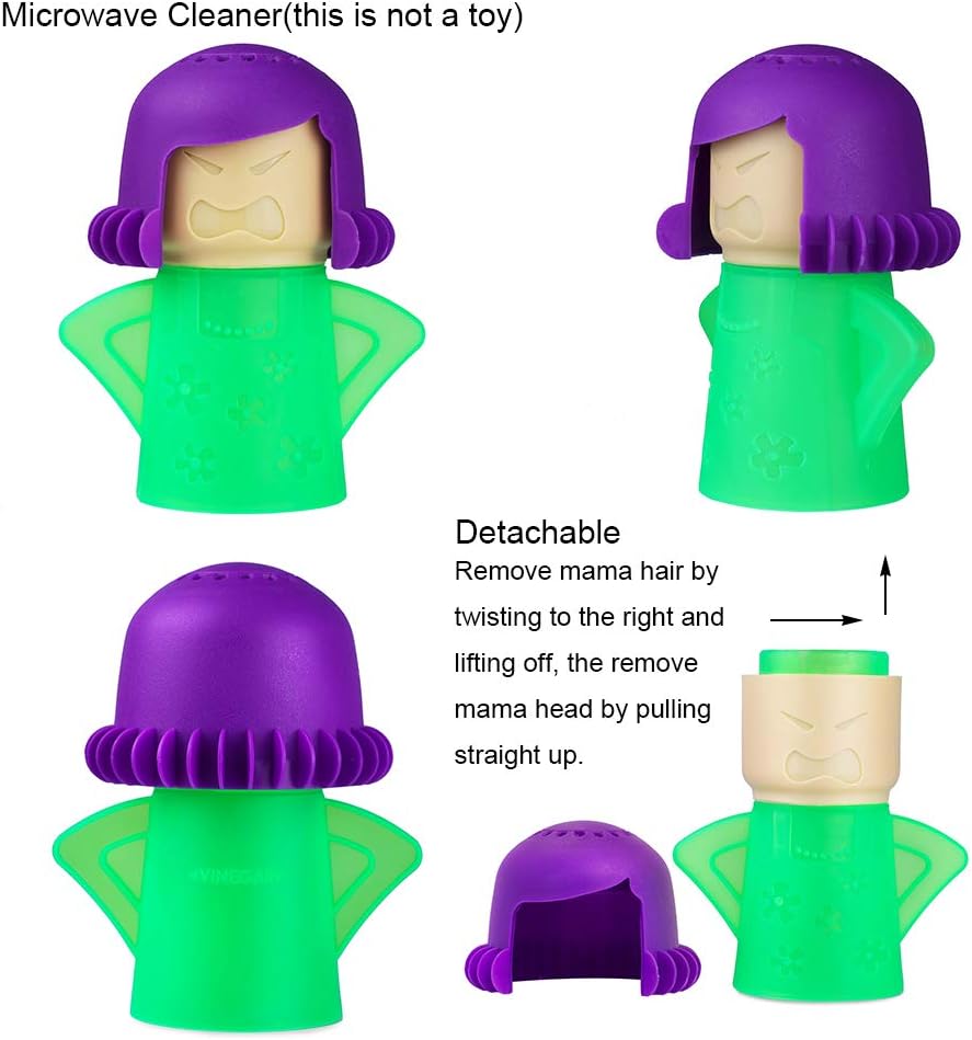 Angry Mom Microwave Cleaner, Mad Mama Microwave Steam Cleaner, Just Add Vinegar and Water, Easily Cleans the Crud in Minutes Quick Pick Grocers