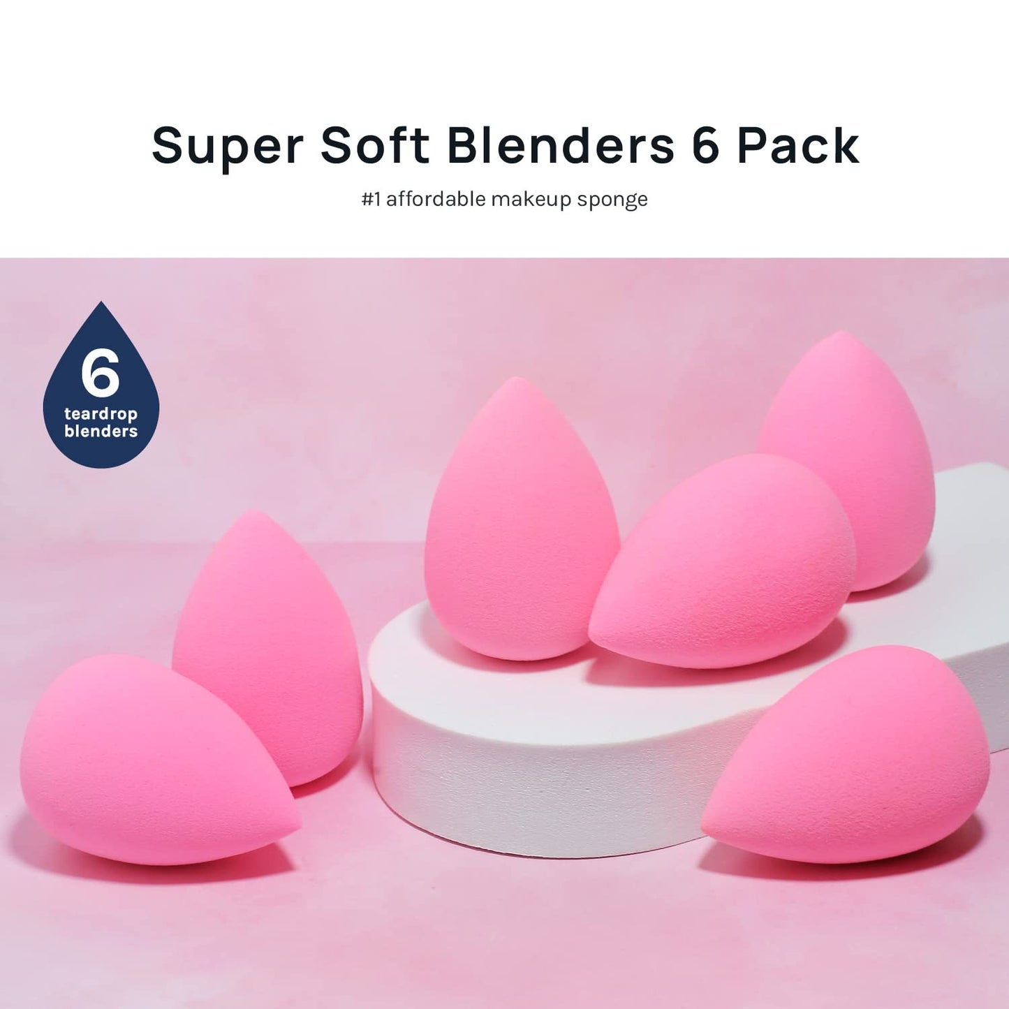 AOA Studio Collection makeup Sponge Set Latex Free and High-definition Set of 6 makeup Wonder blender For Powder Cream and Liquid, Super Soft Wonder Beauty Cosmetic Quick Pick Grocers