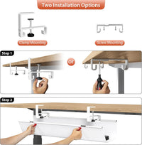 Univivi No Drill Under Desk Cable Management Tray, 36" Cord Organizer for Table, Clamp/Screw Mount Desk Cable Management, Premium Fabric Cable Management Tray for Office, Home Quick Pick Grocers