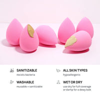 AOA Studio Collection makeup Sponge Set Latex Free and High-definition Set of 6 makeup Wonder blender For Powder Cream and Liquid, Super Soft Wonder Beauty Cosmetic Quick Pick Grocers