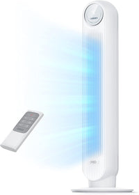 DREO Tower Fan for Bedroom, 2026 Upgraded DC Motor, 28ft/s High Velocity, 20dB Ultra Quiet Standing Fan, 8 Speeds 4 Modes, 90° Oscillating Bladeless Fan for Indoors, Floor Fans with Remote Quick Pick Grocers