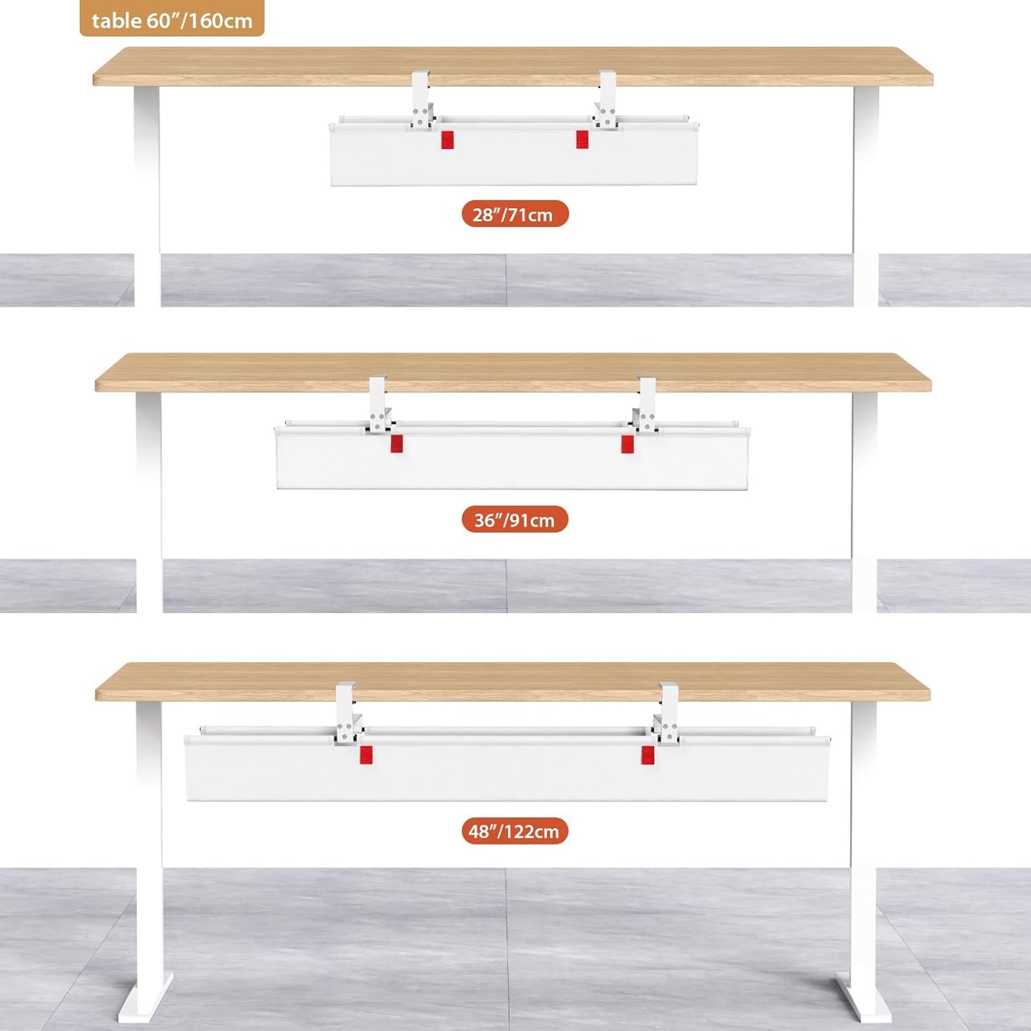 Univivi No Drill Under Desk Cable Management Tray, 36" Cord Organizer for Table, Clamp/Screw Mount Desk Cable Management, Premium Fabric Cable Management Tray for Office, Home Quick Pick Grocers