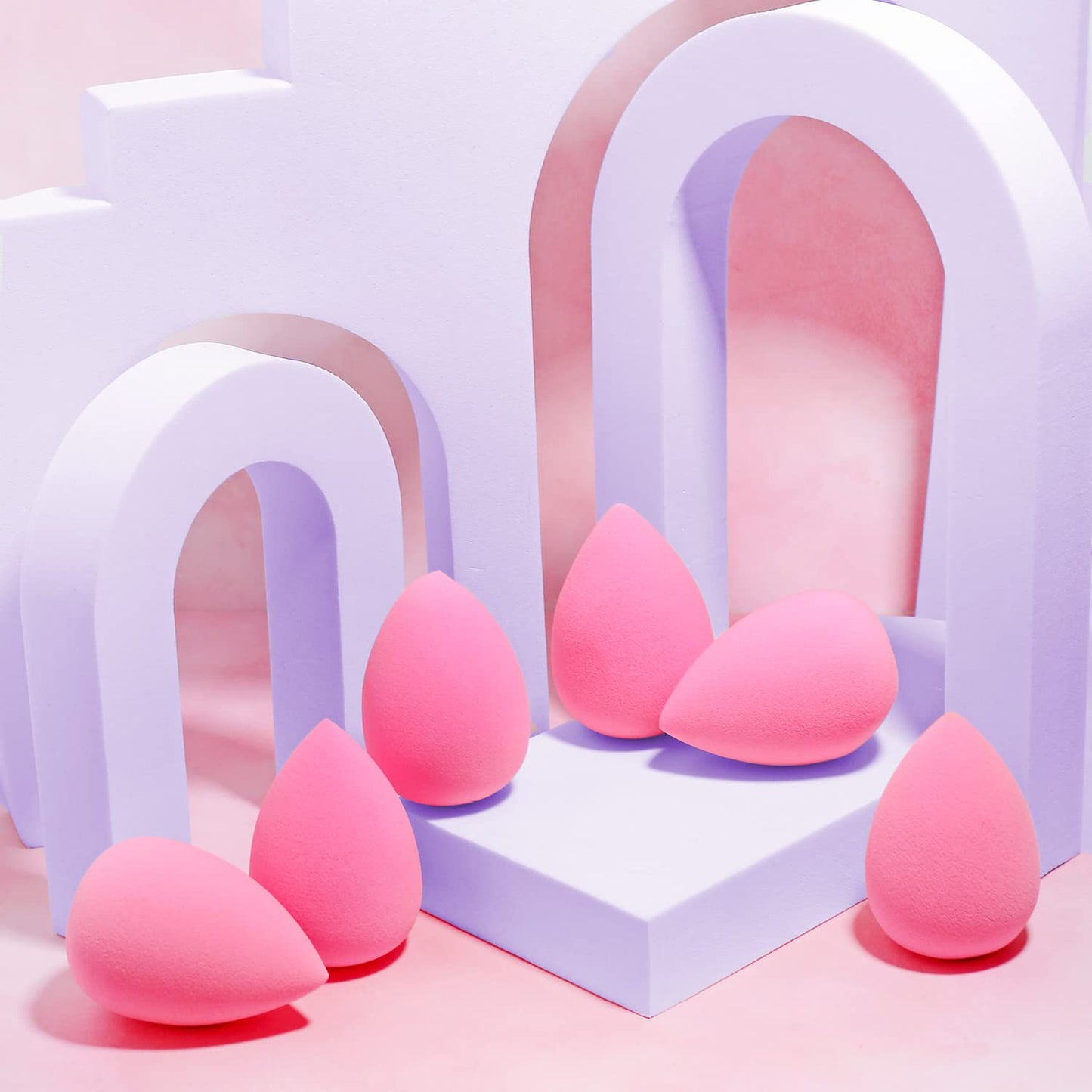 AOA Studio Collection makeup Sponge Set Latex Free and High-definition Set of 6 makeup Wonder blender For Powder Cream and Liquid, Super Soft Wonder Beauty Cosmetic Quick Pick Grocers