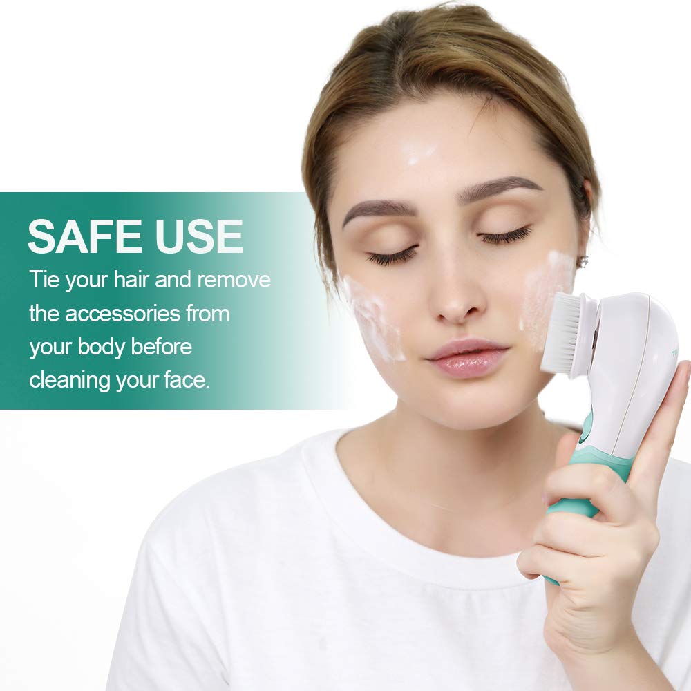 TOUCHBeauty Spin Brush Face Cleanser with 3 Brush Heads for Deep Cleansing Exfoliation and Massaging Quick Pick Grocers