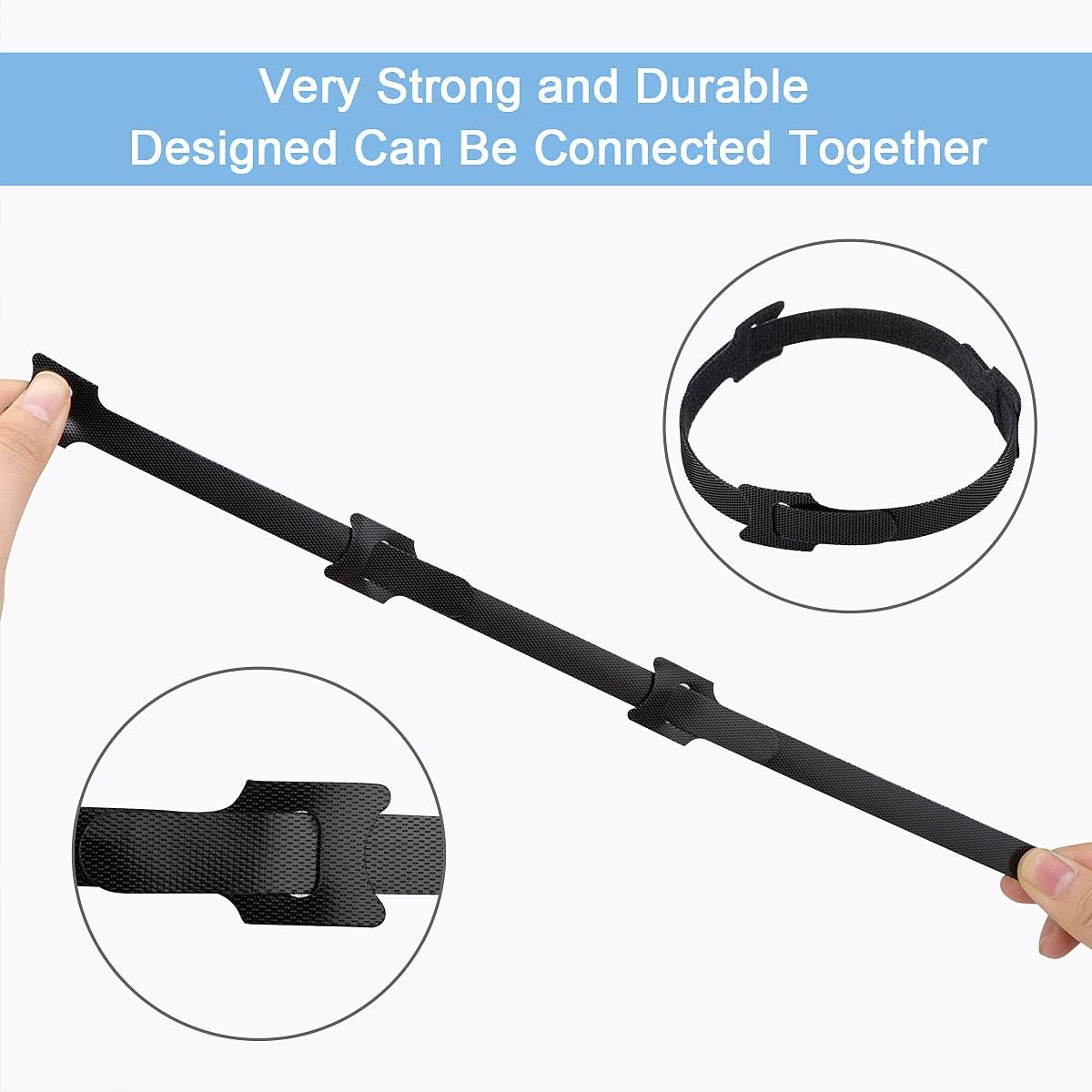 Nettbe Reusable Cable Ties, Adjustable Cord Straps Wire Organizer Cord Wrap and Hook Loop Cable Management Quick Pick Grocers