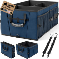 GORILLA GRIP Trunk Organizer for SUV and Cars, Large Capacity Collapsible Car Trunk Storage Organizer, Heavy Duty Car Accessories, Gifts for Mom and Dad, Slip & Water Resistant Multi Compartment Quick Pick Grocers