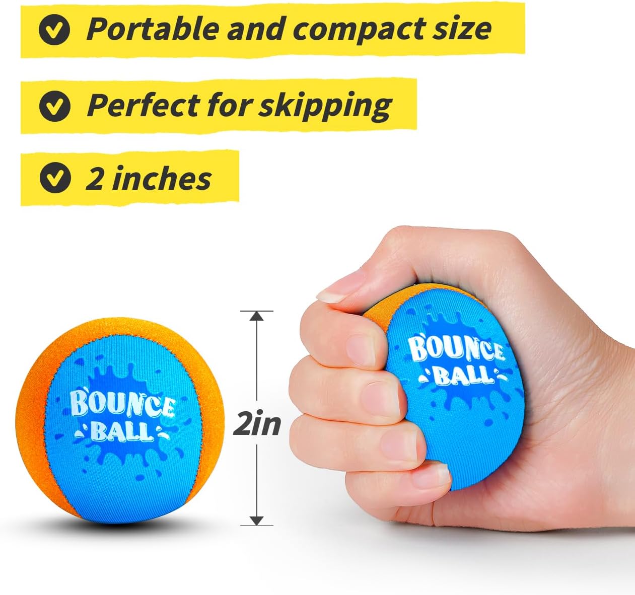 Bambilo Water Skipping Ball | 2-Pack Bounce Balls | Water Bouncing Beach Balls & Grip Ball | Pool Toys for Kids Age 5-8-12 | Great Summer Water Toy for Beach Swimming Pool River Lake Quick Pick Grocers