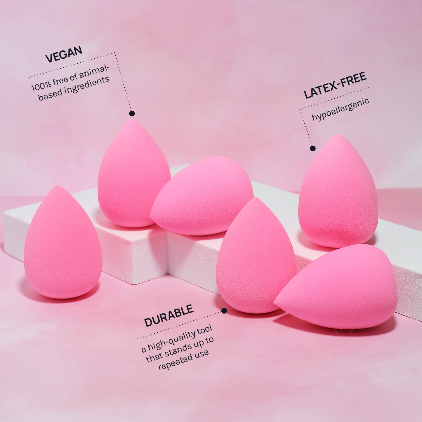 AOA Studio Collection makeup Sponge Set Latex Free and High-definition Set of 6 makeup Wonder blender For Powder Cream and Liquid, Super Soft Wonder Beauty Cosmetic Quick Pick Grocers
