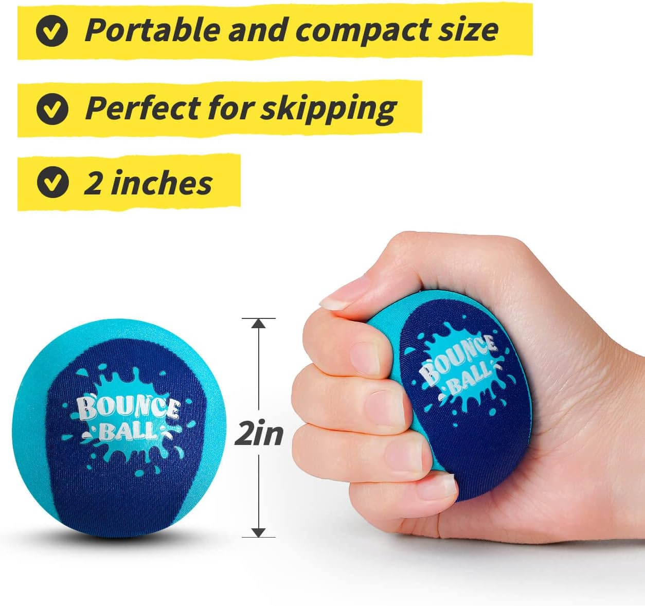 Bambilo Water Skipping Ball | 2-Pack Bounce Balls | Water Bouncing Beach Balls & Grip Ball | Pool Toys for Kids Age 5-8-12 | Great Summer Water Toy for Beach Swimming Pool River Lake Quick Pick Grocers