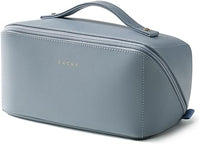 EACHY Travel Makeup Bag, Large Capacity Cosmetic Bag for Women, Waterproof PU Leather, Flat Open Portable Toiletry Bag for Skincare, Brushes & Travel Essentials Quick Pick Grocers