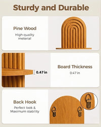 Bamworld Boho Wall Decor Plant Wall Shelf Mid Century Modern Decor Hanging Plant Shelf 2-Tier Wooden Floating Shelves for Home Bathroom Bedroom Living Room Office Holding Planter Decoration Quick Pick Grocers