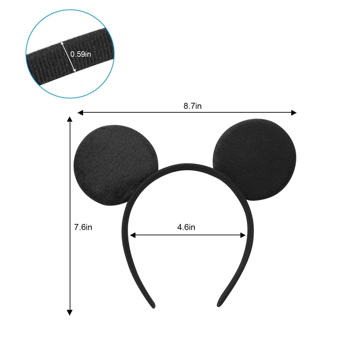 20 Pack Mouse Ears Headband for Birthday Party Supplies and Mouse Themed costume Cosplay Decoration Quick Pick Grocers