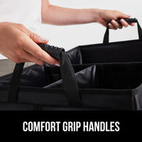 GORILLA GRIP Trunk Organizer for SUV and Cars, Large Capacity Collapsible Car Trunk Storage Organizer, Heavy Duty Car Accessories, Gifts for Mom and Dad, Slip & Water Resistant Multi Compartment Quick Pick Grocers