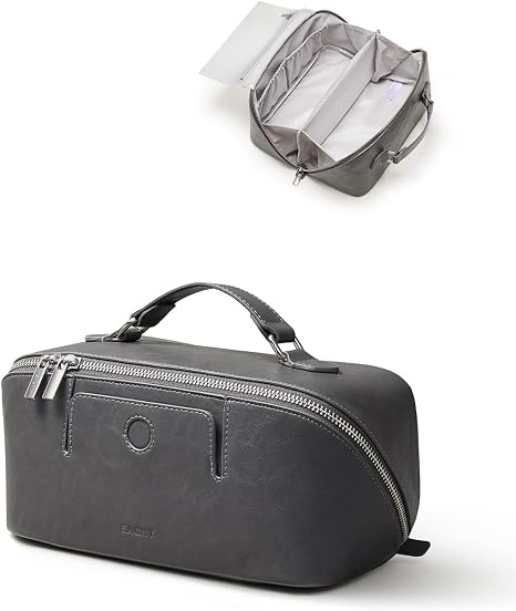 EACHY Travel Makeup Bag, Large Capacity Cosmetic Bag for Women, Waterproof PU Leather, Flat Open Portable Toiletry Bag for Skincare, Brushes & Travel Essentials Quick Pick Grocers
