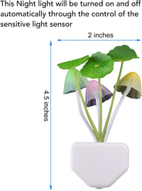 Rienar Sensor Led Night Light, Color Changing Plug-in LED Mushroom Dream Bed Lamp Quick Pick Grocers
