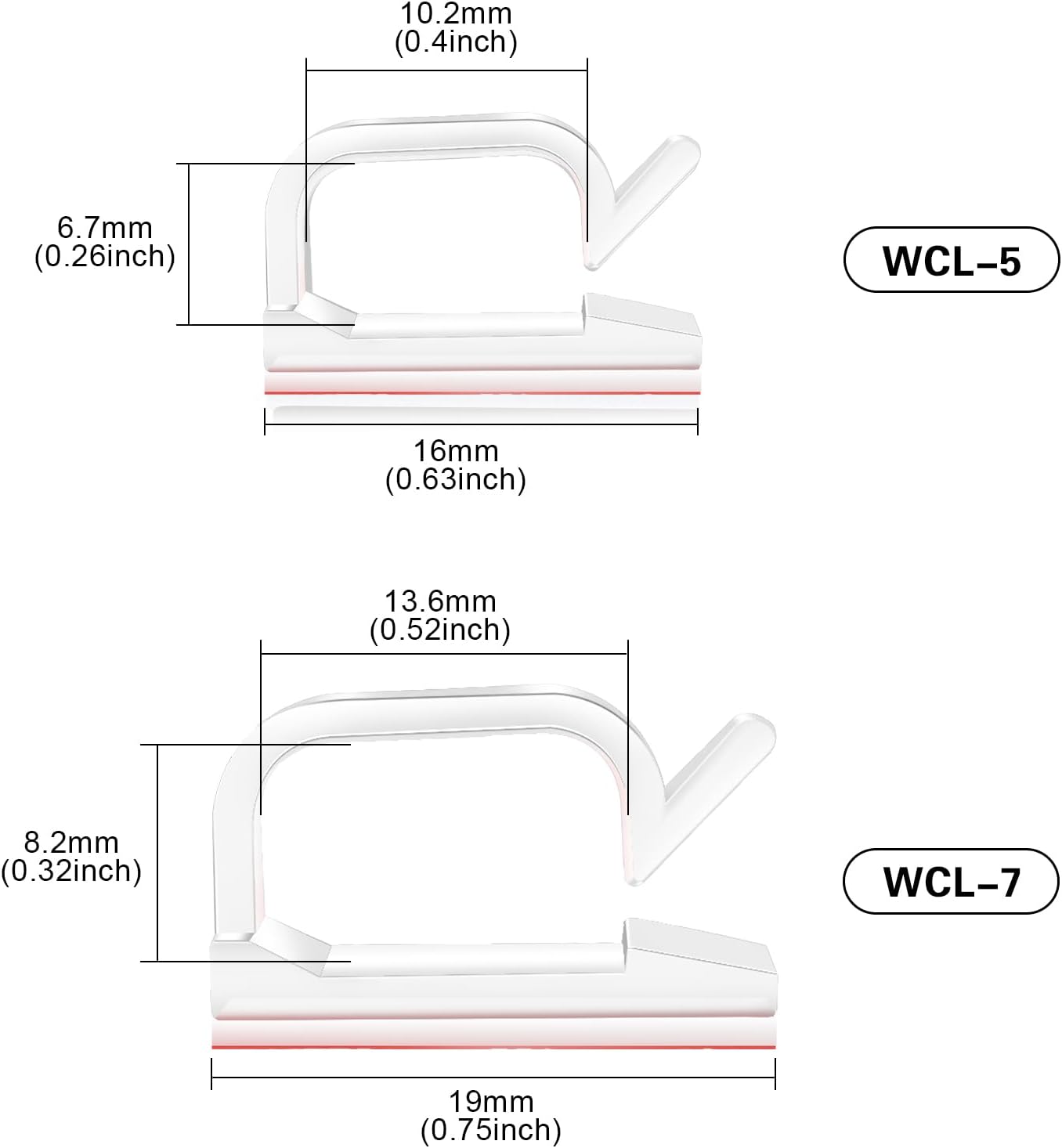 XHF 3/4” 5/8" Adhesive Cable Wire Clips White 60PCS 120PCS, Cable Staples Outdoor Cable Management Wire Organizer Cord Holder for Under Desk, Car, Wall, TV PC Ethernet Cable Quick Pick Grocers