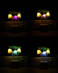 Rienar Sensor Led Night Light, Color Changing Plug-in LED Mushroom Dream Bed Lamp Quick Pick Grocers