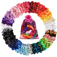 ADRIONE Satin Scrunchies for Women & Girls - 60 Pack Silk Scrunchies for Curly Hair Quick Pick Grocers