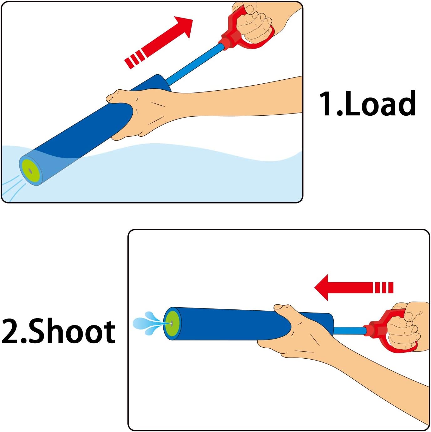 Fun-Here Water Guns Shooter 6 Pack, Super Foam Soakers Blaster Squirt Guns, Pool Noodles Toy with Plastic Handle Summer Swimming Beach Garden Fighting Game,Outdoor Toys for Kids Boys Girls Adults Quick Pick Grocers