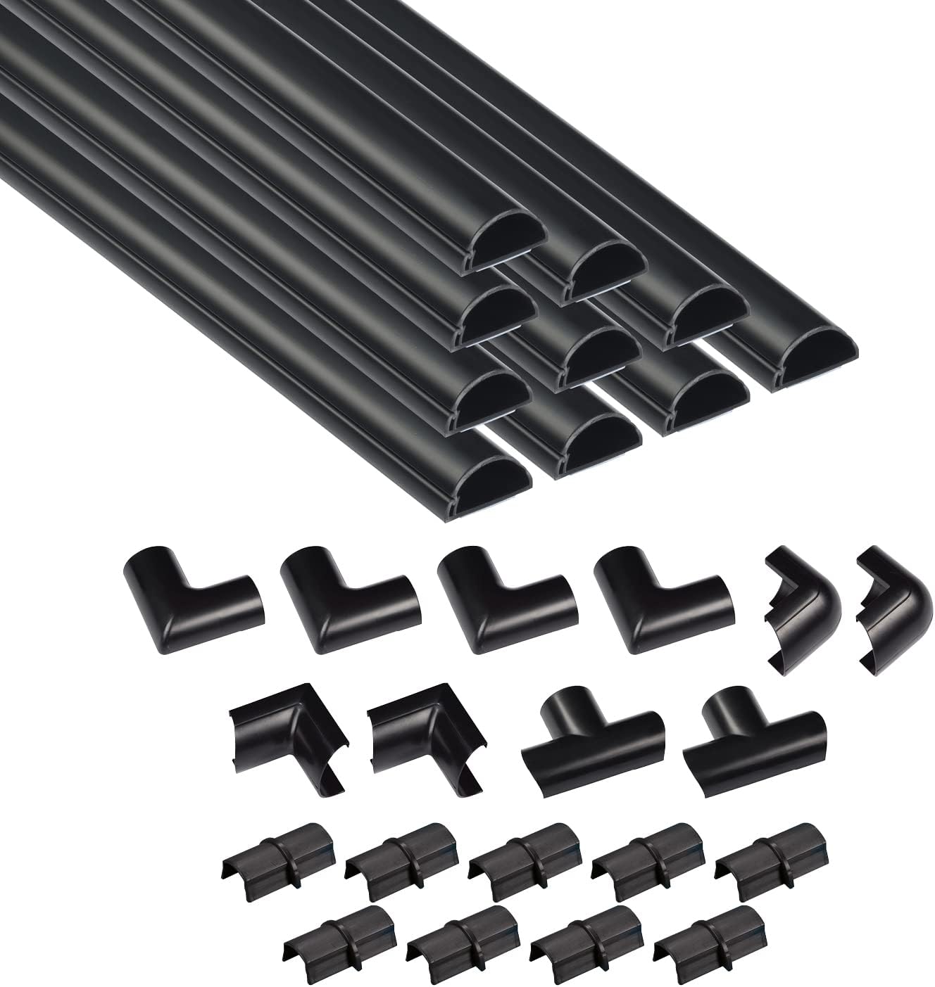 D-Line 157in Cord Hider Kit, Patented Cable Cover, Hide Wires on Wall, Channel for TV Mount Cords, Raceway Wire Hiders, Paintable, Adhesive, Half Round Quick Pick Grocers
