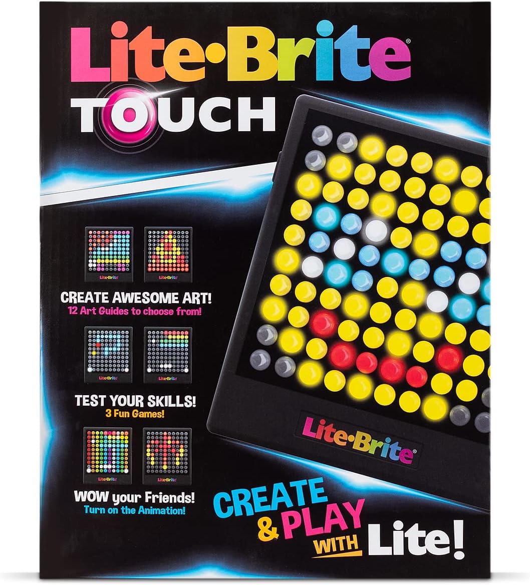 Lite-Brite Touch - Create, Play and Animate - Light Up Portable Stem Sensory Learning Toy, Creative Art Stem Toy for Girls, Boys, Unisex, Toddler, Holiday, Birthday, Gift, Ages 6+ Quick Pick Grocers