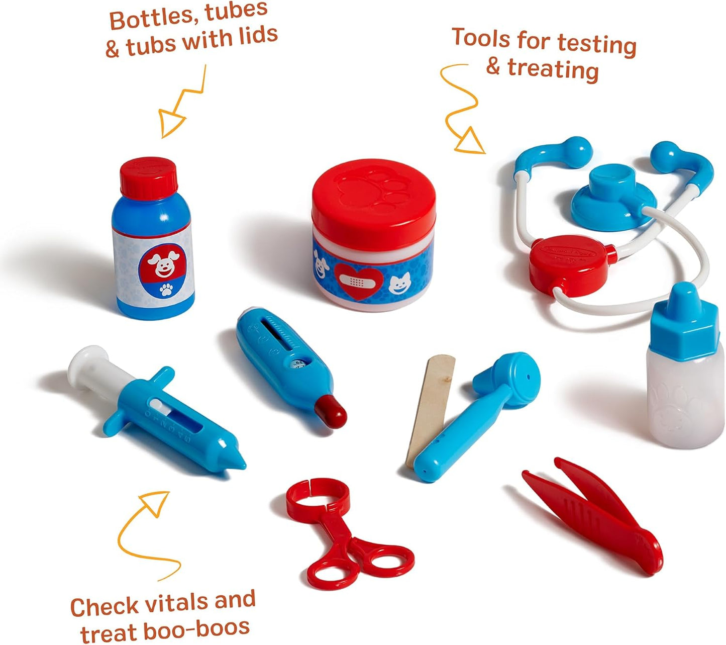 Examine and Treat Pet Vet Play Set, 24-Piece Animal Doctor Playset with Dog & Cat Plushies, Pet Doctor Kit & Accessories, Preschool Toys for Girls & Boys Ages 3+ Quick Pick Grocers