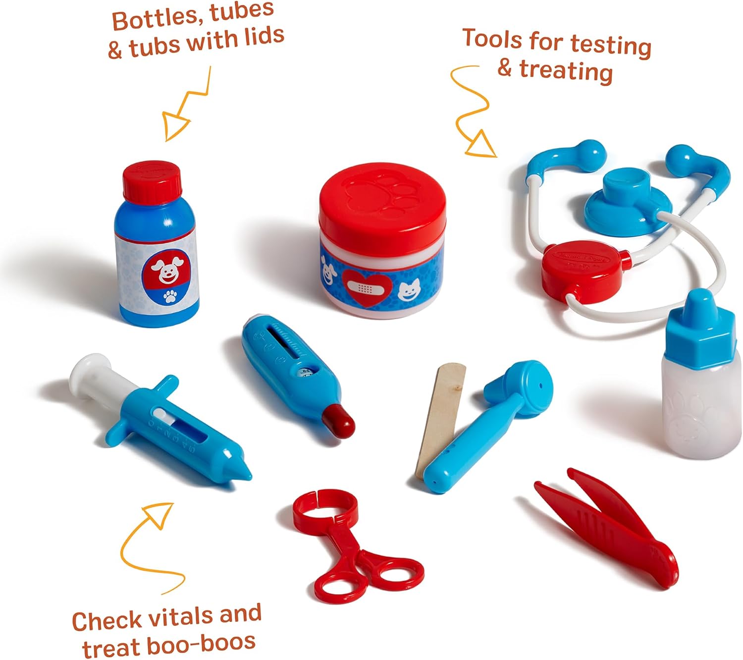 Examine and Treat Pet Vet Play Set, 24-Piece Animal Doctor Playset with Dog & Cat Plushies, Pet Doctor Kit & Accessories, Preschool Toys for Girls & Boys Ages 3+ Quick Pick Grocers