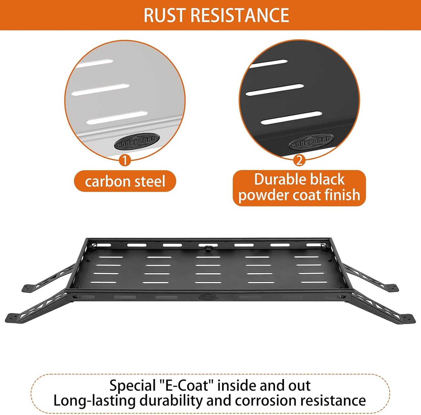 Hooke Road Rear Trunk Cargo Rack Basket Tray for 2007-2026 Jeep Wrangler JK JL 4-Door Hardtops, Sturdy Steel Shelf for Camping Trip Gear Quick Pick Grocers