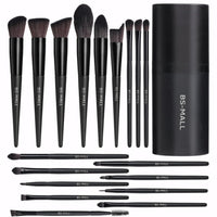 BS-MALL Makeup Brush Set 18 Pcs Professional Foundation Powder Concealers Eyeshadow Blush Synthetic Makeup Brushes with Labeled instruction Black Case Upgraded Version Quick Pick Grocers