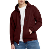 Hanes Men's Full-Zip Eco-Smart Hoodie, Light Blue, XX-Large Econic Blanks