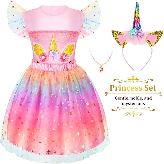 LIMIROLER Princess Dress Up Clothes for Little Girl Role Play Costume Gift Set Princess Dress Up Toys for Toddler Girls Quick Pick Grocers