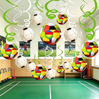 30CT Soccer Hanging Swirl for Soccer Party Supplies Theme Birthday Party Decorations Quick Pick Grocers